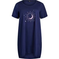 Zizzi Undertøj Zizzi Natskjorte 'MALLY' navy / lyselilla