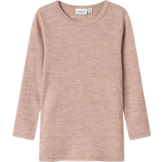 Drenge - Lange ærmer T-shirts Børnetøj Name It Nmnwax Wool Rib Ls Top Noos T-shirt - Shadow Gray