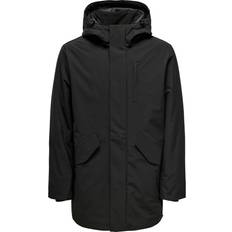 Herre - Lynlås Frakker Only & Sons Onssayn Lang Parka Funktionsjakke Sort