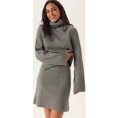 Grå - Korte nederdele Object Objviola MW Re Short Knit Skirt Medium Grey Melange