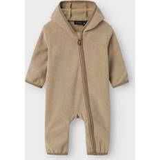 Lynlås Fleece heldragter Børnetøj Name It Nbnmeeko Fleecedragt Brokade - Beige