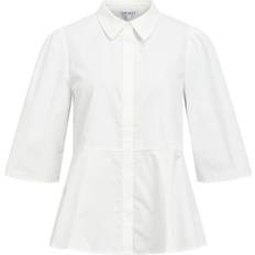 Cropped Skjorter Object Peplum Kortærmede Skjorte - Hvid