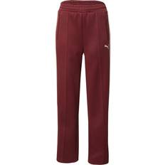 Röda - Träningsplagg Byxor Puma Sportbyxa T7 Always On Straight Track Pants - Bordeaux/Vit