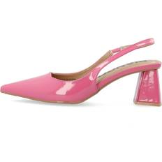 Blokhæl - Imiteret læder Højhælede sko Bianco Biamaralyn Slingback Patent Kvinde Pumps - Hot Pink