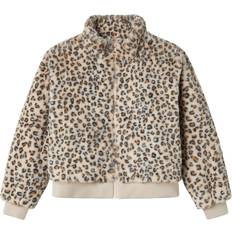 Name It Piger Fleecetøj Name It Nkfmila Jacket PB Str 152 - Camel/Kit Sort