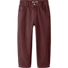 Børn Bukser & Shorts Name It Mom Fit Jeans Burgunder