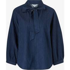 Blå - Denim/Jeansstof Bluser Part Two Sassi Pullower Rinse Blue Denim Skjorter - Mørkeblå