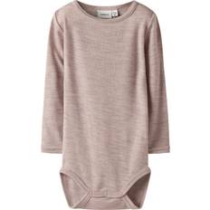 Name It Rosa Bodys Name It Nbnwax Wool Rib Ls Body Noos Ull Långärmad - Shadow Gray