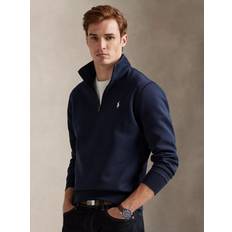 Polo Ralph Lauren White Jumpers Polo Ralph Lauren Cotton Blend Double-Knit Quarter Zip Fleece - Blue