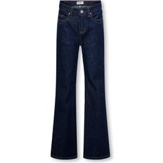 Hög midja - Junior Jeans Only Kogjuicy Hög Midja Utsvängd Passform Jeans - Dark Blue/Skölj