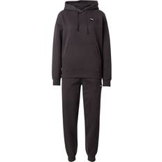 Fleece Pyjamasser Puma Træningsdragt Loungewear Sæt - Sort
