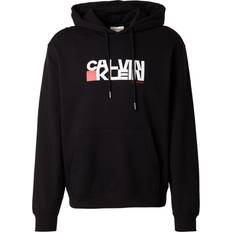 Calvin Klein Röda Överdelar Calvin Klein Jeans Sweatshirt Logo Graphic Hoodie - Black