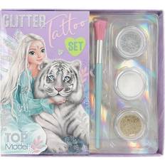Silver Maskerad Smink Depesche Topmodel Glitter Fantasy Tiger Glitter Tatueringsset