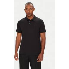 Calvin Klein Black Polo Shirts Calvin Klein Supima Cotton Small Chest Logo Polo Shirt - Black