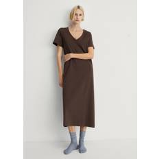 Brown Nightgowns Mango Plain Cotton Nightgown Woman - Brown