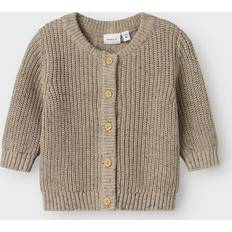 18-24M Trøjer Børnetøj Name It Norman Knit Cardigan - Greige