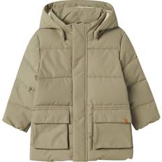 Name It 122/128 Jakker Name It Vinterjakke Medow03 Puffer Long Jkt Fo Lil - Oliven