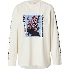 Mads Nørgaard Dame T-shirts Mads Nørgaard Cotton Jerry Tee LS Oversized Shirts - Lyseblå/Lavendel/Sort/Uldhvid