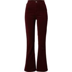 Rød Jeans Pieces Corduroy Flared Jeans Bukser - Vinrød