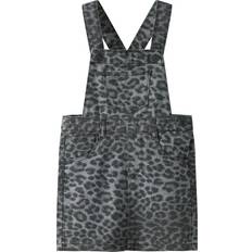 Ærmeløs Kjoler Børnetøj Name It Spencer Ophelia Twil Night Owl Grey Leopard Kjole