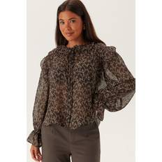 Bruna Blusar Vero Moda Blus VMPetra Ls Shirt - Choklad/Rosa/Vit