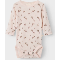 Merinoull Bodys Barnkläder Name It Sparkdräkt Body NBFNOEL NIA Ull Noos - Brun/Pastellrosa