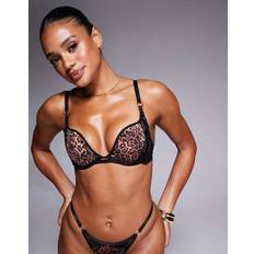 Women Bras Ann Summers Feline Fantasy Padded Plunge Bra Leopard Print