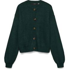 Vero Moda Vmlea Strikket Cardigan Rund Hals - Grøn