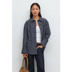 Gina Tricot Skjortor Gina Tricot Randig Poplin Skjorta - Marinblå Blå