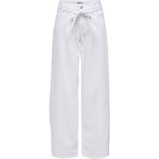 Baggy - Dame Jeans Only Onlgianna Mellemhøj Talje Balloon Fit Jeans - White