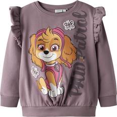 Lilla - Piger Sweatshirts Name It Nmfsanna Paw Sweatshirt - Cognac/Lysviolet/Pink/Hvid