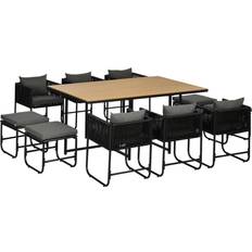 Synthetic Rattan Patio Dining Sets OutSunny 861-066V70BK - Black Patio Dining Set, 1 Table incl. 6 Chairs