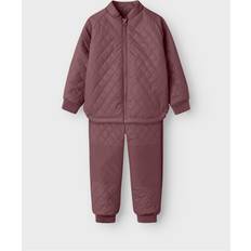 Name It 122/128 Jakker Name It Termotøj Mud Rub Langærmet Quilt Sæt - Rose Brown