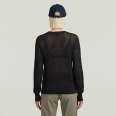 G-Star Dam Tröjor G-Star Pointelle Knit Pullover Casual Viskos - Black