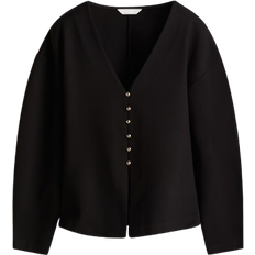 Dam - V-ringning Överdelar H&M Waisted Cardigan - Black