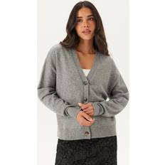Dam - Slim Koftor Vila Viril V-Neck Knit Cardigan - Grå