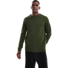 Men Jumpers New Look Regular Fisherman Knit Jumper - Dark Green