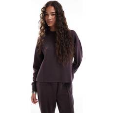 Women Tops New Look Premium Oversized Crew Neck Sweatshirt - Burgundy
