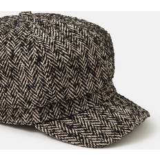 Stribede Hatte Accessorize Bakerboy Hat Med Sildebensmønster - Sort