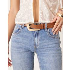 Gina Tricot Skärp Gina Tricot Hip Belt With Gold Buckle - Brown