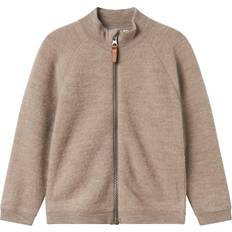 Lynlås Trøjer Børnetøj Name It Nmfwmino Uld Brushed Ls Card Merinould Strikket - Mørkebeige