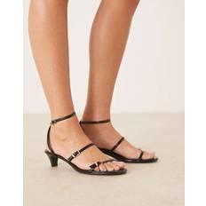 Mango Højhælede sko Mango Kitten-Heel Sandals With Buckle - Black