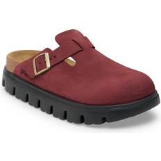 Birkenstock Red Slippers & Sandals Birkenstock Thick Suede Leather Sandals Boston Papillio - Rouge