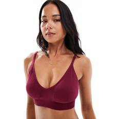 New Look Women Underwear New Look Ribbed Seamless Bralette V-Neck - Burgundy