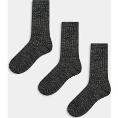 Socks New Look 3 Pack Heavyweight Ribbed Socks - Dark Grey