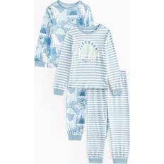 Tu Night Garments Tu Blue Dino Printed Pyjama Set 2 Pack - Green Green Blue