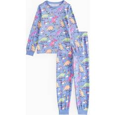 Tu Night Garments Tu Blue Skating Dino Print Pyjama Set - Blue Blue