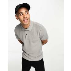 Calvin Klein Grey Polo Shirts Calvin Klein Textured Two Tone Polo - Grey