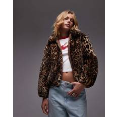 Levi's Jackor Levi's – Elle – Leopardmönstrad jacka i fuskpäls-Brun