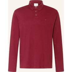 Calvin Klein Bruna Överdelar Calvin Klein Long Sleeve Polo Shirt - Burgundy